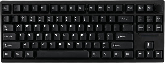 EPOMAKER - P87 TKL Aluminum Wireless Gaming Keyboard, QMK/VIA Programmable, 87% Bluetooth/2.4Ghz/Usb-C, with CNC Metal Knob and RGB Backlight (Black, Wisteria Tactile Switch) - Serious Techies