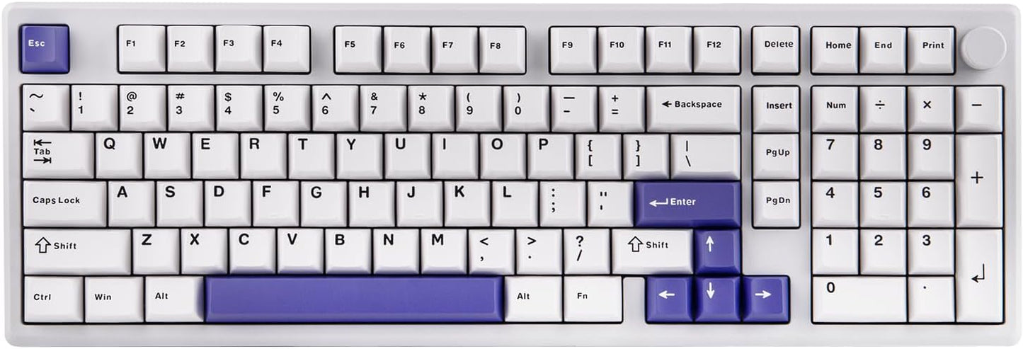 EPOMAKER - Galaxy100 QMK/VIA Wireless Mechanical Keyboard with 8000Mah Battery and Numpad, CNC Aluminum, Full Size Gaming Keyboard, Usb-C/Bt5.0/2.4Ghz (White Purple, Wisteria Linear Switch) - Serious Techies