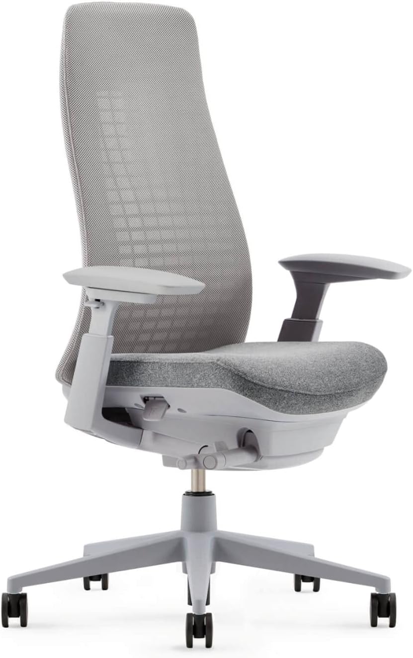 Haworth - Fern Office Chair – Ergonomic and Stylish Desk Chair with Breathable Mesh Finish - without Lumbar Support (River Rock) - Serious Techies