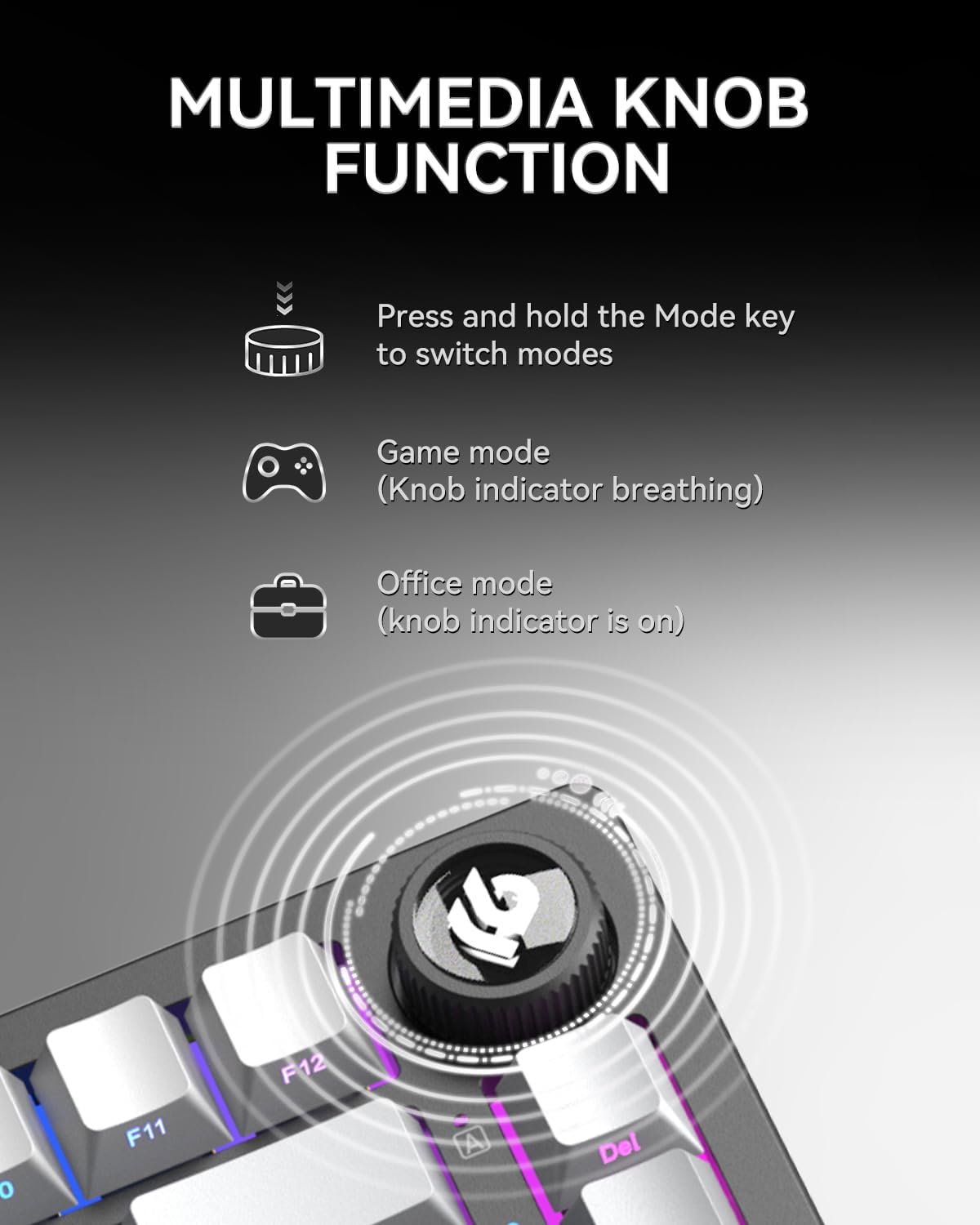 LEOBOG - HI75C Pro Mechanical Keyboard, 75% Hot Swappable Gaming Keyboard with Five-Layer Knob, Bluetooth/2.4Ghz/Usb-C Wireless Keyboards for Windows/Mac/Ios/Android - Reaper Switch, Grey - Serious Techies