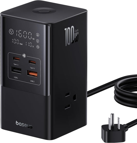 Baseus - 7-In-1 USB C Charging Station, 100W Powercombo Fast Charging Power Strip with 3AC+2U+2C USB, USB C Charging Station for Desktop Accessories, Macbook, Tablets in Office & Home - Serious Techies