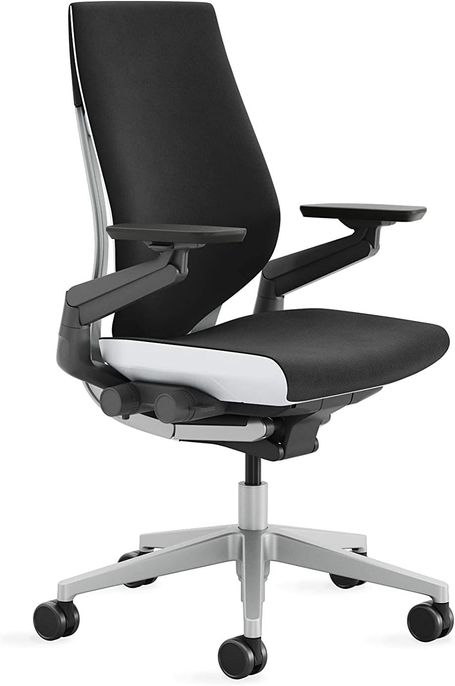 Steelcase - Gesture Office Chair - Ergonomic Work Chair with Wheels for Carpet - Comfortable - Intuitive-To-Adjust for Desk - 360-Degree Arms - Graphite Gray Fabric - Serious Techies