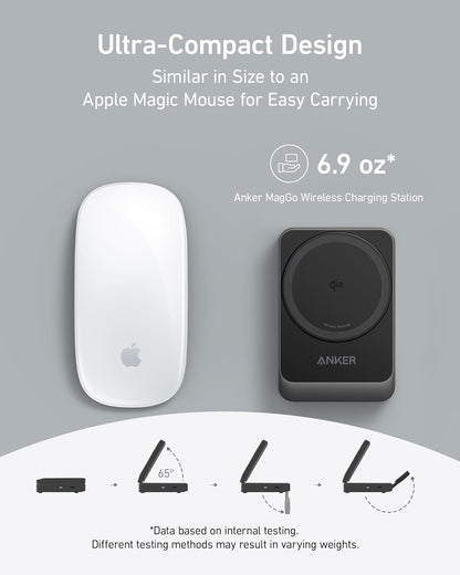Anker - Maggo 3 in 1 Iphone 17 Charging Station, Magsafe-Compatible Wireless Charger Stand, Qi2 Certified 15W Foldable Charger for Iphone 17/16/15/14/13/12, Airpods, Apple Watch Ultra(Adapter Included) - Serious Techies