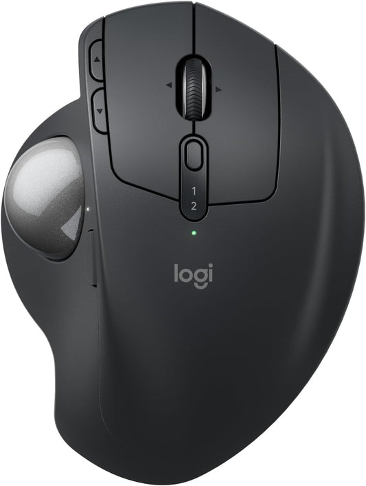 Logitech - MX Ergo S Advanced Wireless Trackball Mouse, USB-C Rechargeable Wireless Ergonomic Mouse with Bluetooth and Encrypted Dongle, 6 Programmable Buttons, for Pc/Mac - Graphite - Serious Techies