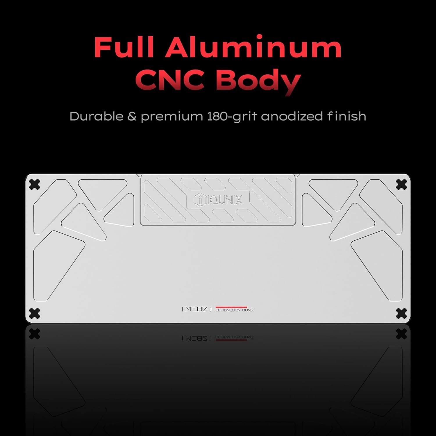 IQUNIX - MQ80 Low Profile Mechanical Keyboard for Work and Gaming Tri Mode Wireless Wired CNC Aluminum Hot Swappable RGB Backlit Long Battery Life via Support (Silver) - Serious Techies