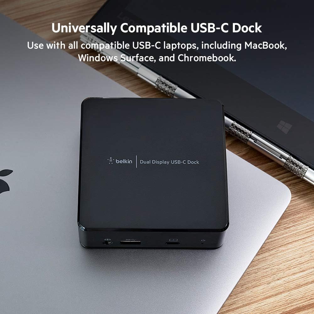 Belkin - USB-C Dual Display Docking Station - Type-C, USB 3.2 Gen 1, Black - Serious Techies