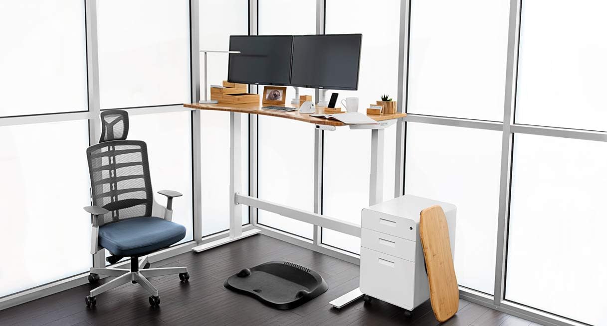 Uplift - Desk 2-Leg V2-Commercial C-Frame Height Adjustable Standing Desk Frame (Black), No Desktop, Advanced Memory Keypad, Free Wire Tray - Serious Techies
