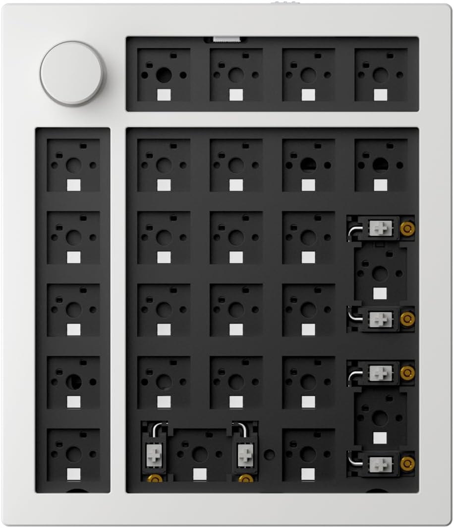 Keychron - Q0 Max Wireless Custom Barebones Keyboard Kit, 2.4 Ghz/Bluetooth 5.1/Wired QMK Number Pad, RGB Numeric Keypad Compatible with Laptop Mac Windows Linux - White - Serious Techies
