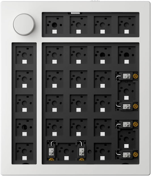 Keychron - Q0 Max Wireless Custom Barebones Keyboard Kit, 2.4 Ghz/Bluetooth 5.1/Wired QMK Number Pad, RGB Numeric Keypad Compatible with Laptop Mac Windows Linux - White - Serious Techies