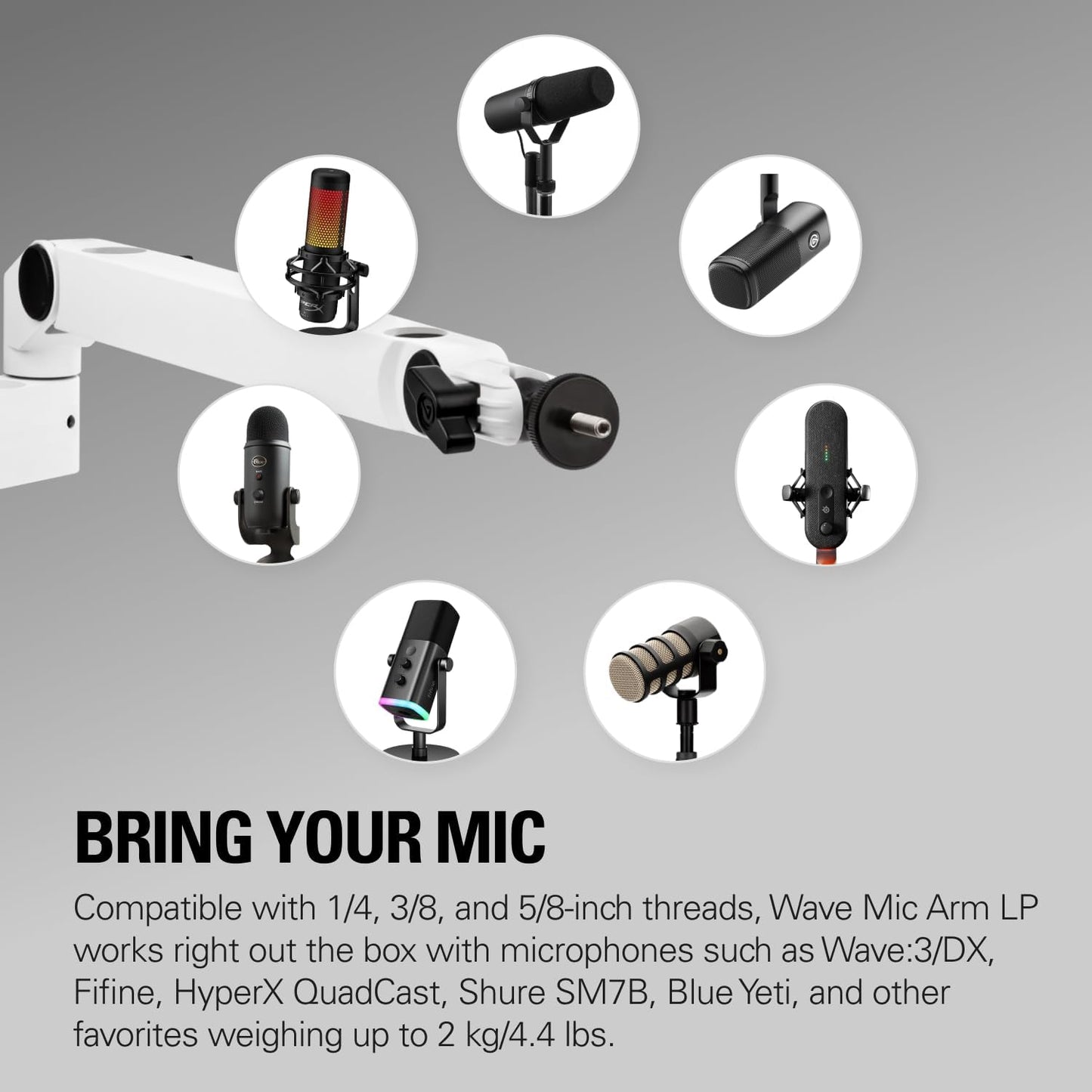 Elgato - Wave Mic Arm LP White - Premium Low Profile Microphone Arm with Cable Management, Desk Clamp, Versatile Mounting and Fully Adjustable, Perfect for Podcast, Streaming, Gaming, Home Office - Serious Techies