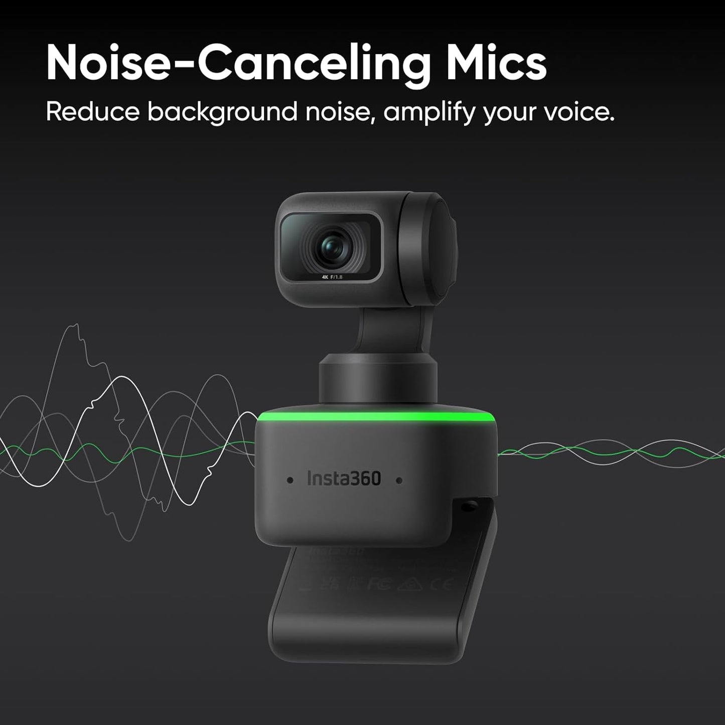 Insta360 - Link Official Sticker Kit - PTZ 4K Webcam with 1/2" Sensor, AI Tracking, Gesture Control, HDR, Noise-Canceling Microphones, Specialized Modes, Webcam, Live Streaming, Zoom Certified - Serious Techies