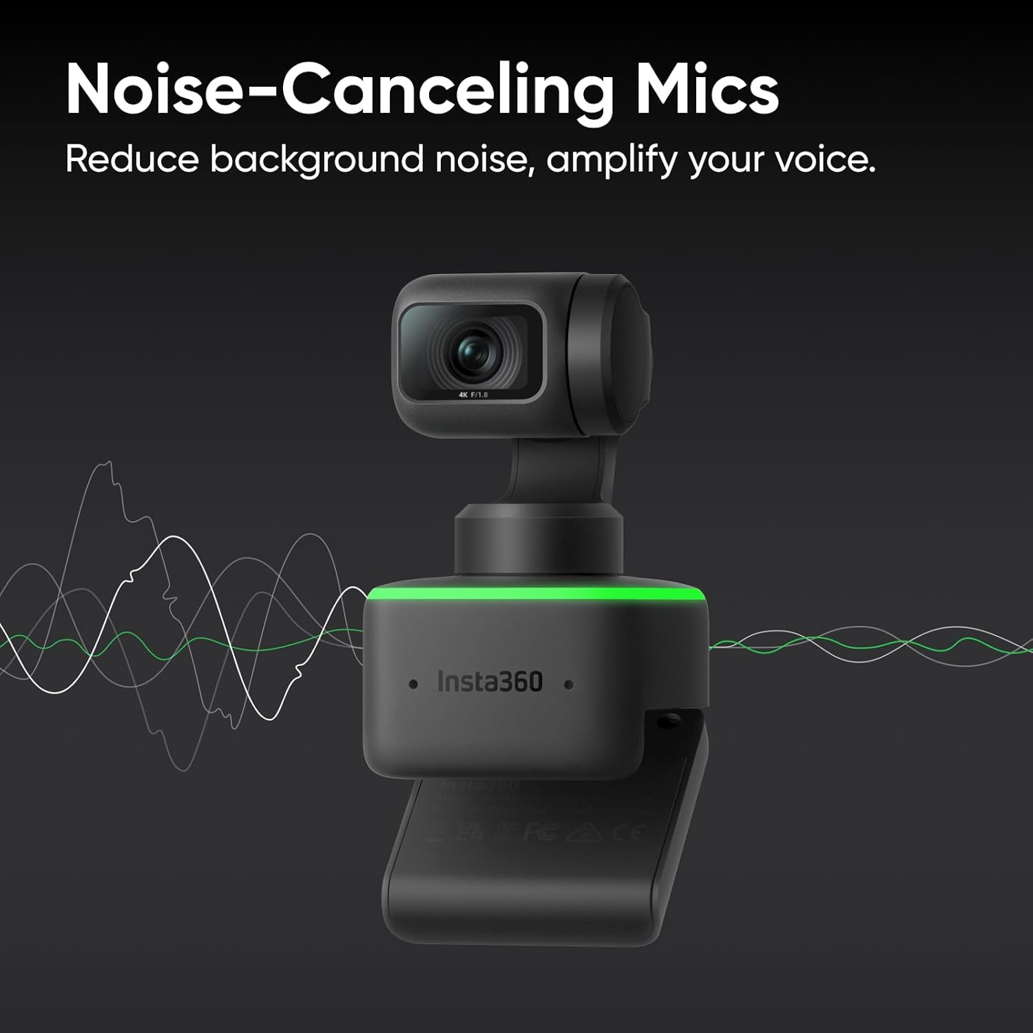 Insta360 - Link Official Sticker Kit - PTZ 4K Webcam with 1/2" Sensor, AI Tracking, Gesture Control, HDR, Noise-Canceling Microphones, Specialized Modes, Webcam, Live Streaming, Zoom Certified - Serious Techies