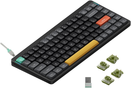 Nuphy - Air75 V2 Portable 75% Low Profile Keyboard,84 Keys RGB Backlight Wireless Mechanical Keyboard,Supports Bluetooth/2.4G/Usb-C,Compatible with Windows/Mac Os/Linux Systems-Black Gateron Moss Switch - Serious Techies