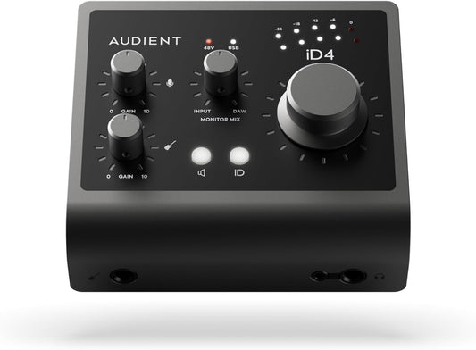 Audient - Audio Interface Id4 MKII, Class a Console Microphone Preamp (High Speed USB-C, Monitor Mix and Monitor Panning Function, 2 Headphone Outputs, Mac/Pc/Ios Compatible), Black - Serious Techies