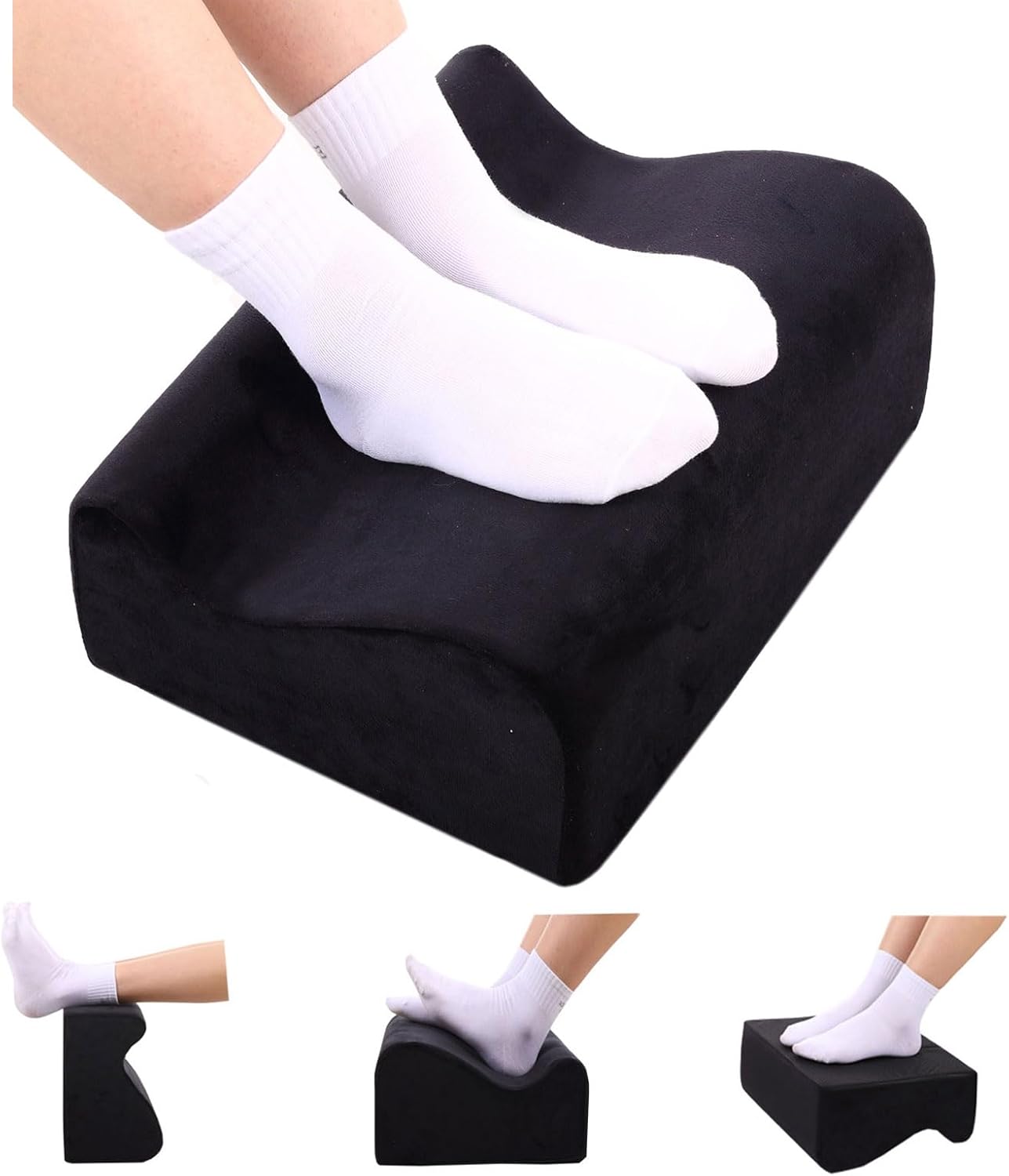 COMFelicify - Foot Rest for under Desk at Work,At Work Soft Ergonomic Footrest,Support Foot Pillow,Heel Chair,Leg Elevation Pillow,(Black) - Serious Techies