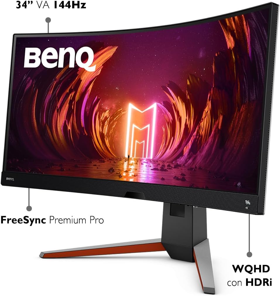 BenQ -  MOBIUZ EX3410R Curved Gaming Monitor 34" 2K 1440P 144Hz 1Ms W/Remote | Hdri | 1000R | Color Optimizer | Freesync Premium Pro | Eye-Care | Height, Swivel & Tilt | 2.1Ch W/ 5W Sub | USB Hub - Serious Techies