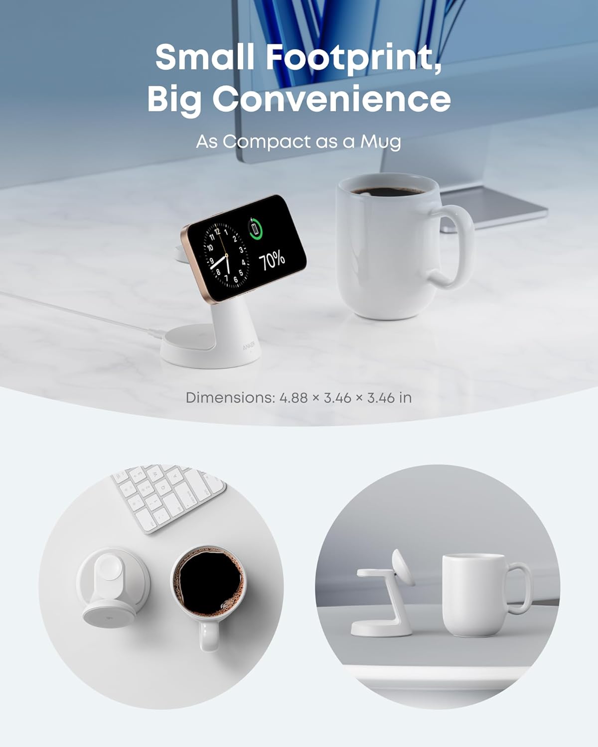 Anker - Magsafe Charger Compatible, Maggo 3-In-1 Charging Station, Nano Charging Stand, Qi2 Certified 15W Magnetic Wireless Charger Dock, for Iphone17/16/15/14, Apple Watch,Airpods (Adapter Included) - Serious Techies