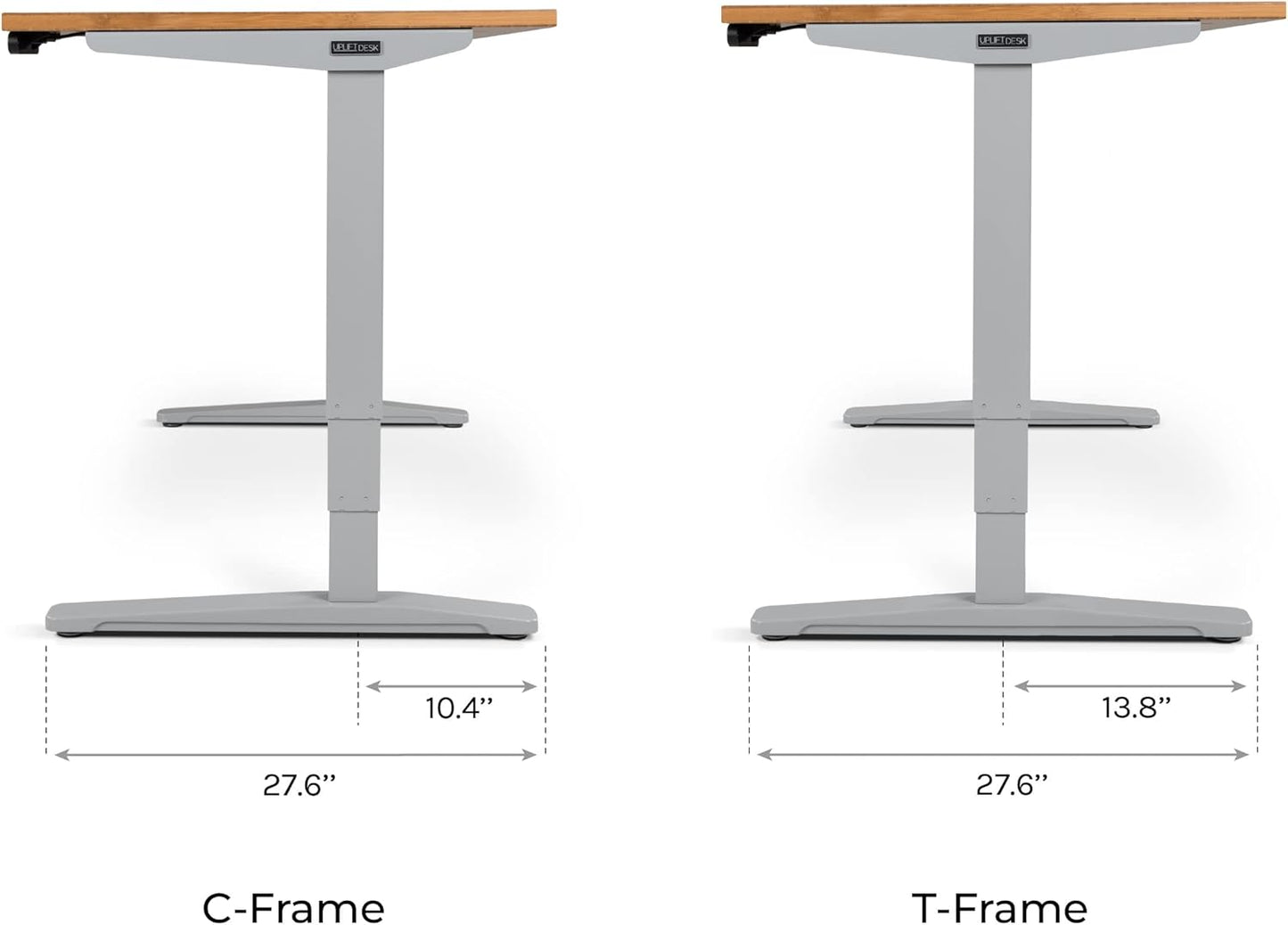 Uplift - Desk Bamboo (60 X 30 Inch) Standing Desk 2-Leg V2 Adjustable Stand up C-Frame (Black), Advanced Keypad, Wire Grommets, Wire Tray, Rocker Board - Serious Techies
