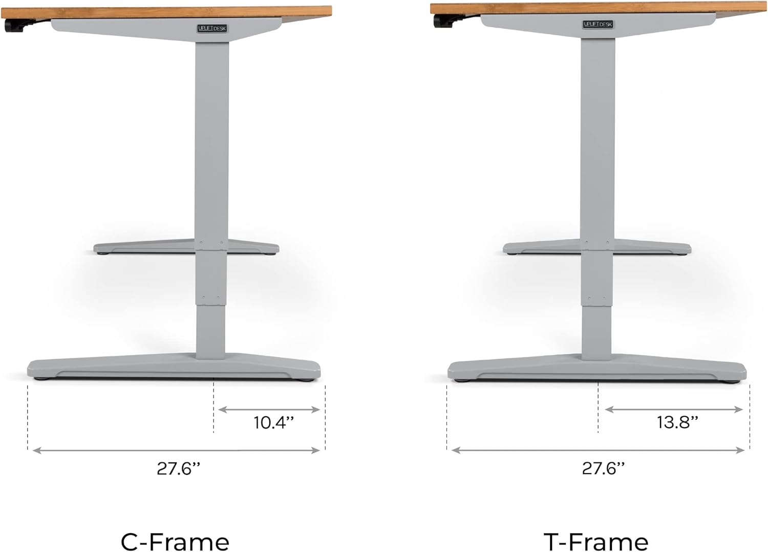 Uplift - Desk Bamboo (60 X 30 Inch) Standing Desk 2-Leg V2 Adjustable Stand up C-Frame (Black), Advanced Keypad, Wire Grommets, Wire Tray, Rocker Board - Serious Techies