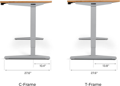 Uplift - Desk Bamboo (60 X 30 Inch) Standing Desk 2-Leg V2 Adjustable Stand up C-Frame (Black), Advanced Keypad, Wire Grommets, Wire Tray, Rocker Board - Serious Techies