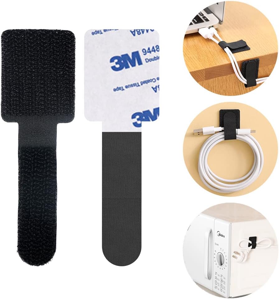 Limcfc - 319Pcs Cable Management Organizer Kit, Desk Cord Organizer, 98 Adhesive Cable Clips Holder, 17 Reusable Cable Strap, 4 Cable Sleeve Split, and 200 Nylon Cable Zip Ties (Black) - Serious Techies