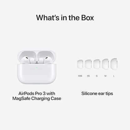 Apple - Airpods Pro 3 Wireless Earbuds, Active Noise Cancellation, Live Translation, Heart Rate Sensing, Hearing Aid Feature, Bluetooth Headphones, Spatial Audio, High-Fidelity Sound, USB-C Charging - Serious Techies - Serious Techies, LLC