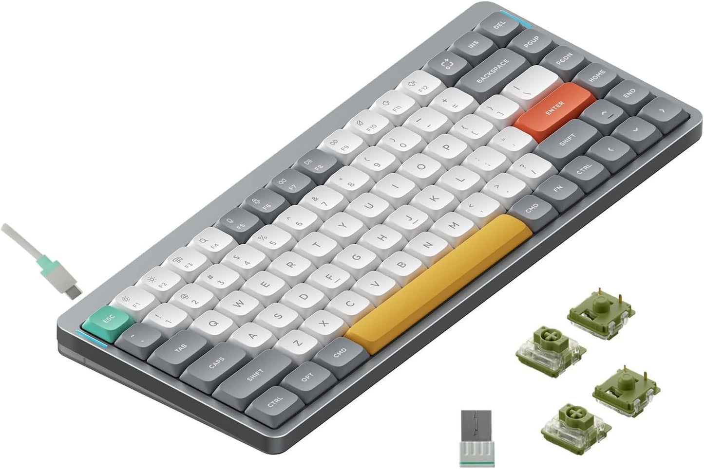 Nuphy - Air75 V2 Portable 75% Low Profile Keyboard,84 Keys RGB Backlight Wireless Mechanical Keyboard,Supports Bluetooth/2.4G/Usb-C,Compatible with Windows/Mac Os/Linux Systems-Black Gateron Moss Switch - Serious Techies