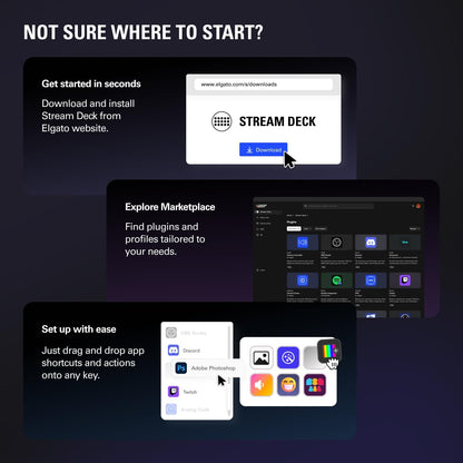 Elgato - Stream Deck + White - Studio Controller with LCD Keys, Dials, and Touch Strip for Post Production in Adobe Premiere Pro, Photoshop, Davinci Resolve, Final Cut Pro - Workflow Automation - Serious Techies