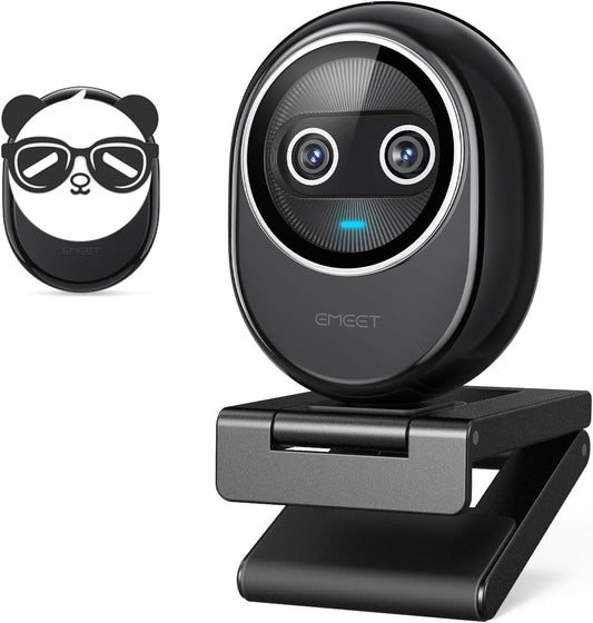 EMEET + Webcam 4K, World’S 1St Dual-Camera Ai-Powered 4K Camera, 1/2.55'' Sony Sensor, 3 Mics&3 Sound Modes, Panda Magnetic Privacy Cover, USB C-C&C-A, Ideal for Livestreamers and Content Creators - Serious Techies