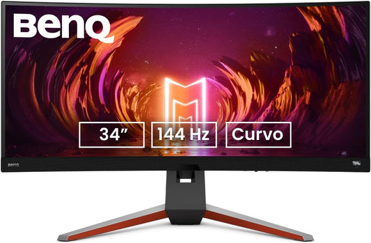 BenQ -  MOBIUZ EX3410R Curved Gaming Monitor 34" 2K 1440P 144Hz 1Ms W/Remote | Hdri | 1000R | Color Optimizer | Freesync Premium Pro | Eye-Care | Height, Swivel & Tilt | 2.1Ch W/ 5W Sub | USB Hub - Serious Techies