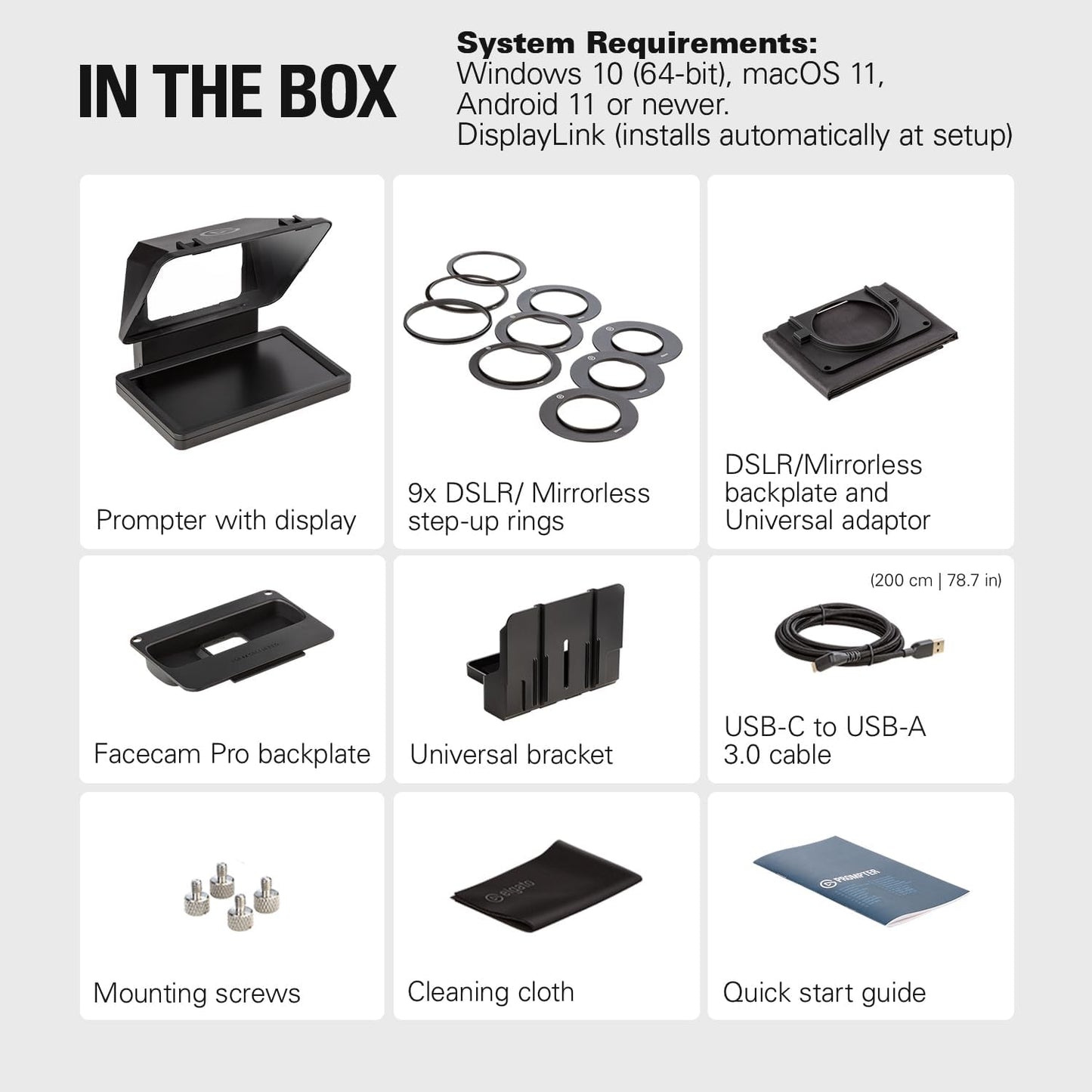 Elgato - Prompter – Teleprompter with Built-In Screen for Youtube, Twitch, Zoom, MS Teams and More, Supports Dslr/Webcam/Smartphone, Drag & Drop Monitor Display, Works with Mac/Pc & Stream Deck - Serious Techies