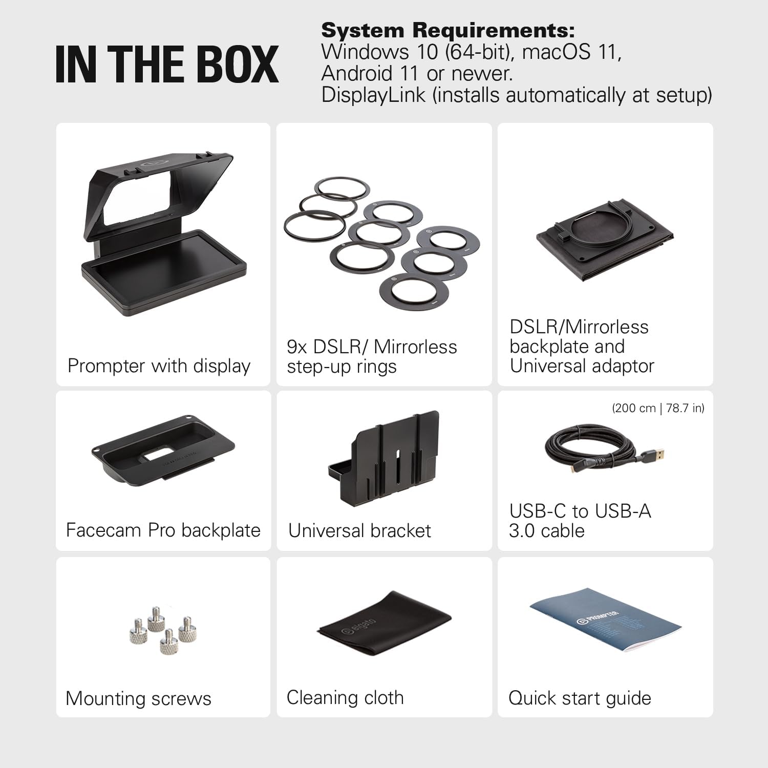 Elgato - Prompter – Teleprompter with Built-In Screen for Youtube, Twitch, Zoom, MS Teams and More, Supports Dslr/Webcam/Smartphone, Drag & Drop Monitor Display, Works with Mac/Pc & Stream Deck - Serious Techies