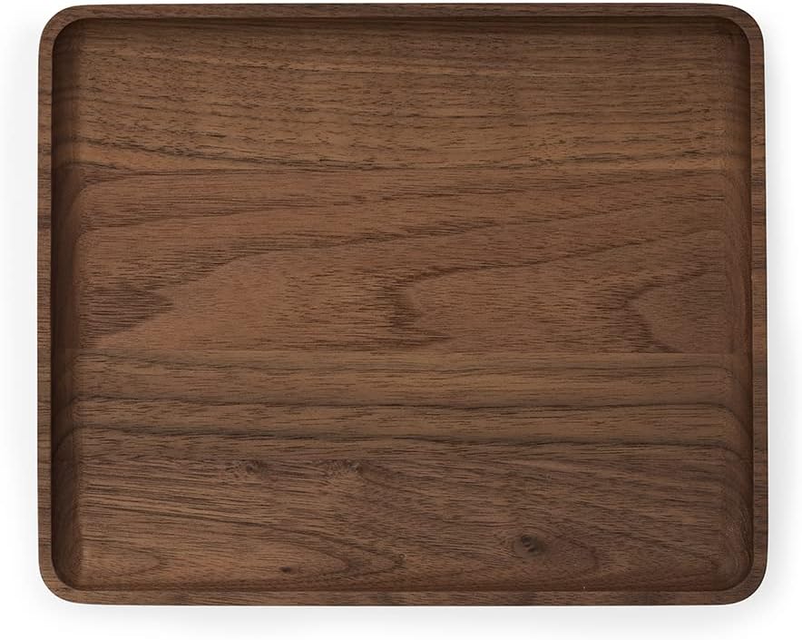 Oakywood - Handcrafted Wooden Catchall Tray - Wooden Desk Organiser - Made in the EU - Natural Wood Desktop Storage - Customizable in 3 Sizes - Natural Walnut - 24X20 Cm (9.4"X7.9") - Serious Techies