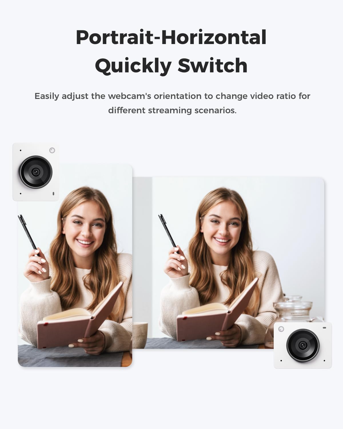 OBSBOT - Meet 2-4K Webcam for PC with 1/2" Sensor, AI Framing & Autofocus, Beauty Mode, Lightweight, Gesture Control, HDR, Dual Microphone, 60 FPS, Web Cam for Streaming, Meeting, Gaming. (Cloud White) - Serious Techies