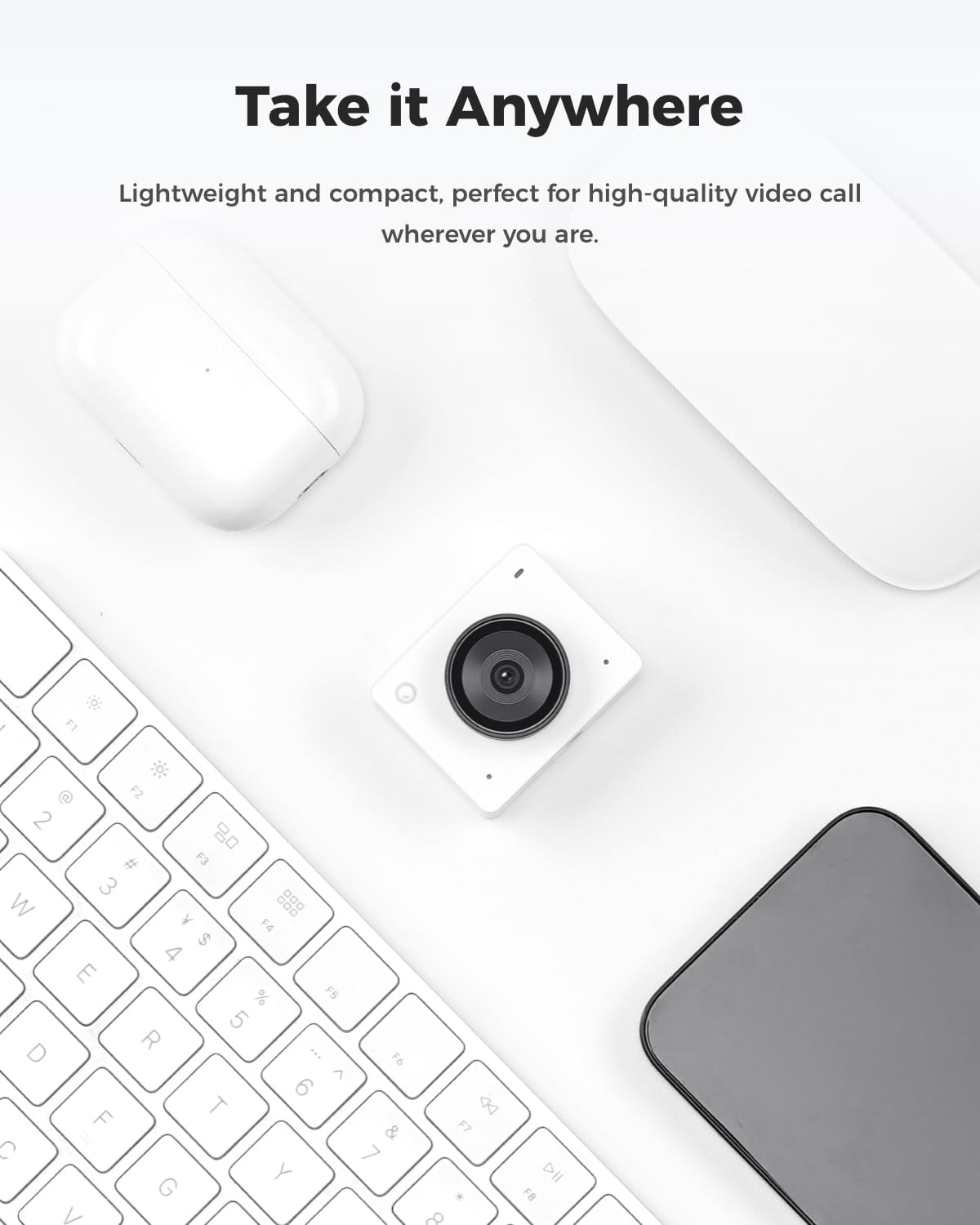 OBSBOT - Meet 2-4K Webcam for PC with 1/2" Sensor, AI Framing & Autofocus, Beauty Mode, Lightweight, Gesture Control, HDR, Dual Microphone, 60 FPS, Web Cam for Streaming, Meeting, Gaming. (Cloud White) - Serious Techies