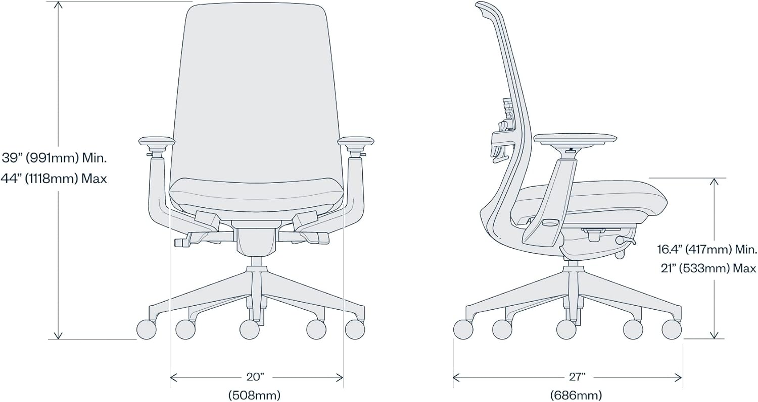 Haworth - Soji Office Chair with Ergonomic Adjustments and Lumbar Support, Flexible Mesh Back (Carbon) - Serious Techies