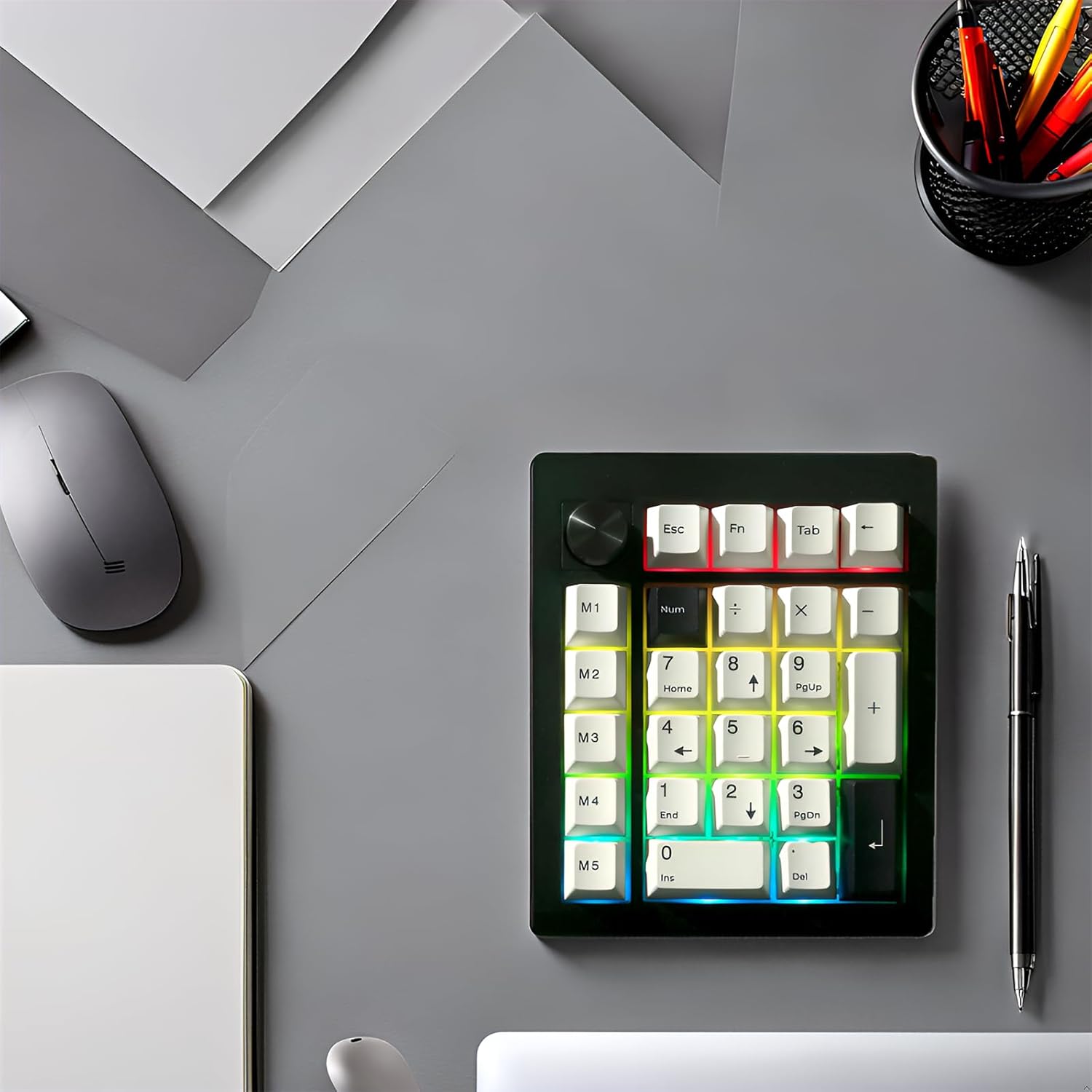 GMK26  - Mechanical Numpad,Gasket via Macro Numeric Keypad Hot Swap Wireless 2.4G/Bt5.0/Wired USB-C RGB Backlit 26 Keys Mini Protable Number Keyboard Programmable for Win/Mac/Gaming (Black) - Serious Techies