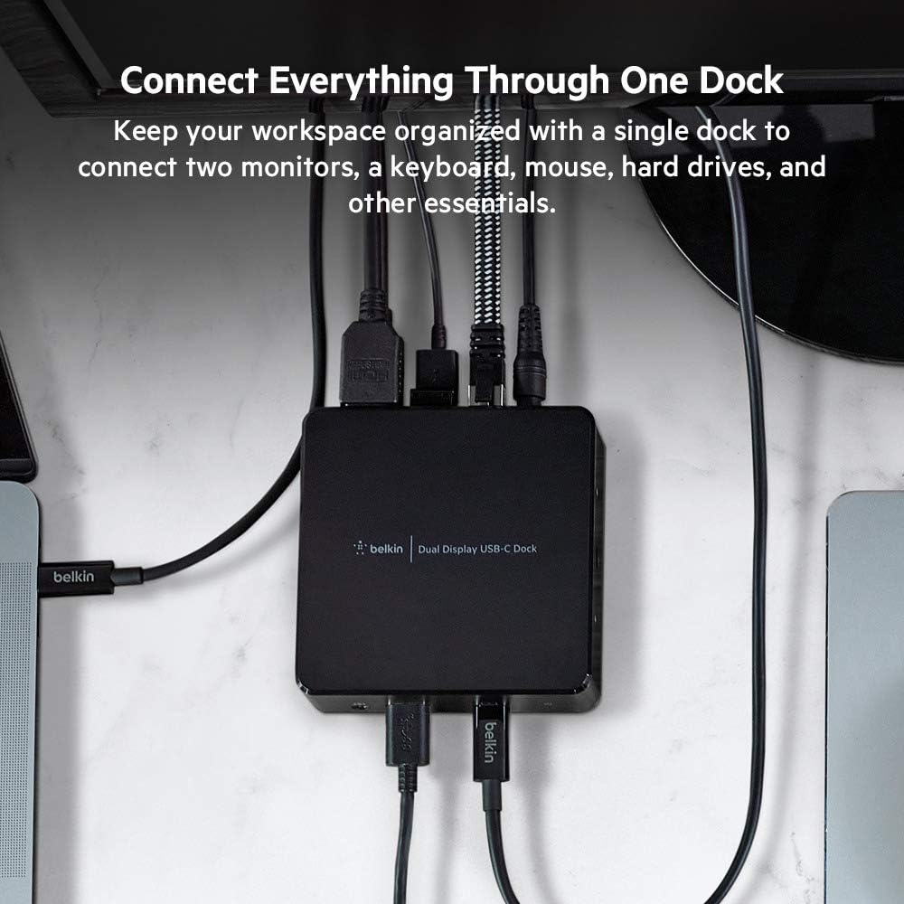 Belkin - USB-C Dual Display Docking Station - Type-C, USB 3.2 Gen 1, Black - Serious Techies