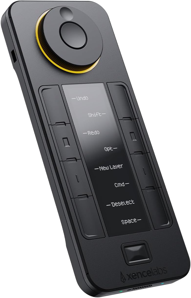 XENCELABS - Quick Keys for PC, Macbook, Desktop, Drawing Tablet, MacroPad, Pen Display, OLED Display, 44 Customizable Shortcuts Keydail for Digital Drawing, Video Editing, Photo Retouching, Windows/Macos