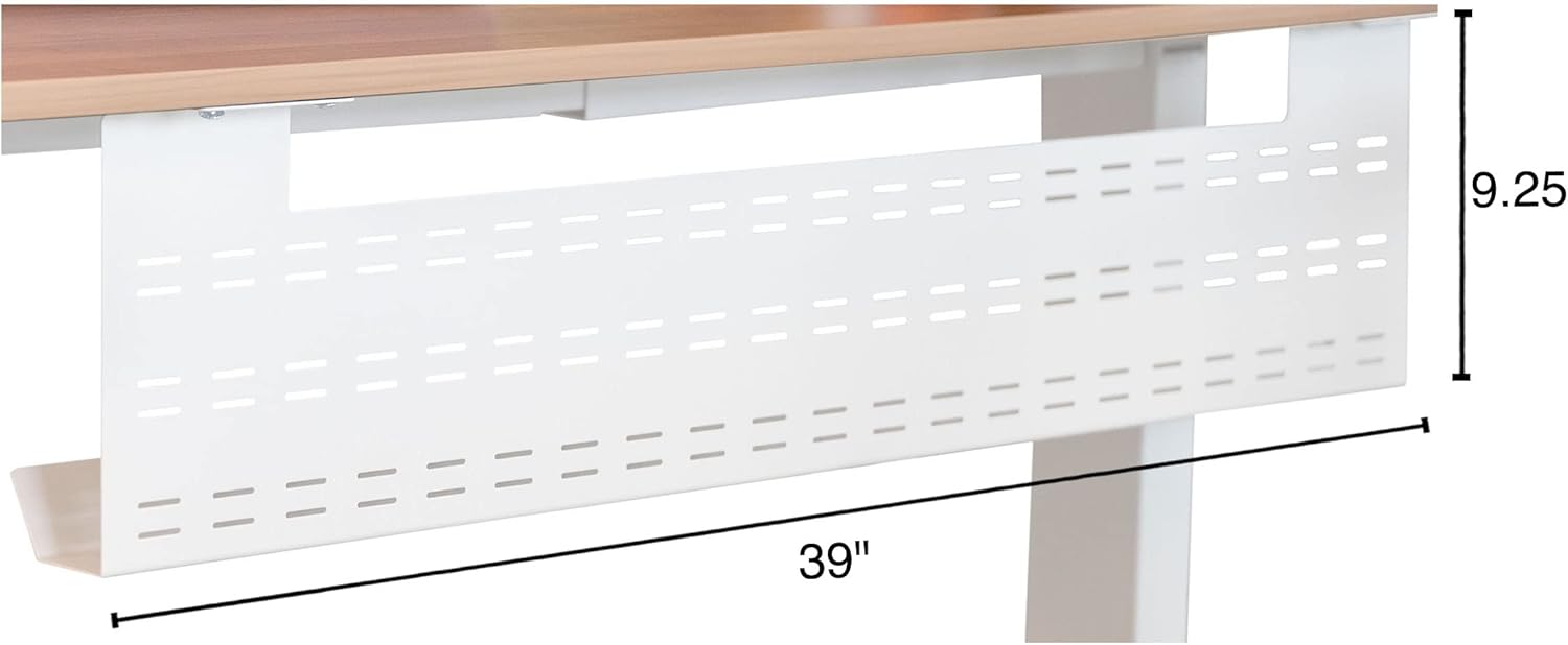 Stand Up Desk Store - Under Desk Cable Management Tray Horizontal Computer Cord Raceway and Modesty Panel (White, 39") - Serious Techies