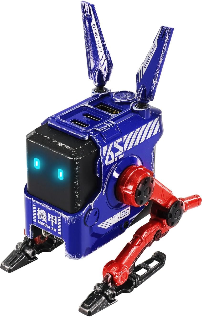 GravaStar - 65W USB C, Alpha65 Robot Fast Gan Charger Block, 3-Port Fast Power Adapter, Foldable Compact Wall USB C Charger for Iphone, Macbook, Ipad, Galaxy S23/S24, Steam Deck (65W, White) - Serious Techies