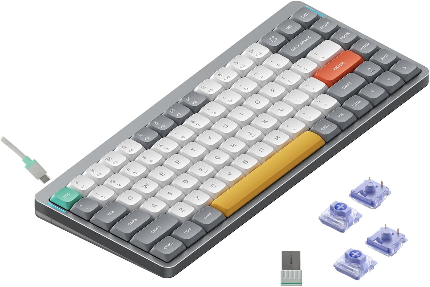 Nuphy - Air75 V2 Portable 75% Low Profile Keyboard,84 Keys RGB Backlight Wireless Mechanical Keyboard,Supports Bluetooth/2.4G/Usb-C,Compatible with Windows/Mac Os/Linux Systems-Black Gateron Moss Switch - Serious Techies