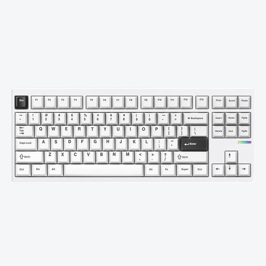 MCHOSE - GX87 Ultra Wireless Mechanical Keyboard TKL 80% Gaming Keyboard Creamy QMK/VIA CNC Aluminum Usb-C/Bt5.0/2.4Ghz 8000Mah Battery Custom Hot Swappable RGB Backlit for Windows/Mac/Pc White - Serious Techies