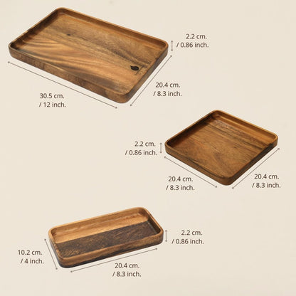  SiamMandalay - Premium Wooden Stackable Modular Desk Organizer Tray: Set of 6-Pieces Nested Acacia Wood Storage Trays for Office, Kitchen, and Home Organization in Contemporary Style - Serious Techies