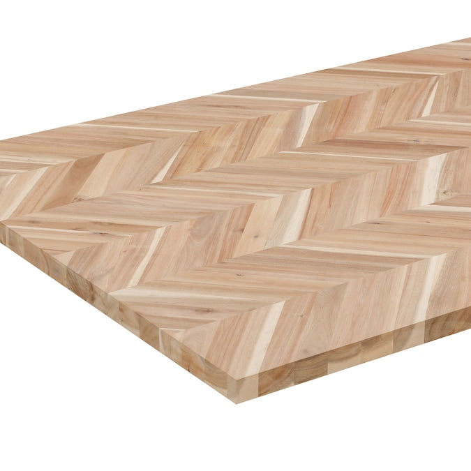 allen + roth - Unfinished 6-Ft X 39-In X 1.5-In Natural Chevron Acacia Wood Butcher Block Countertop - Serious Techies