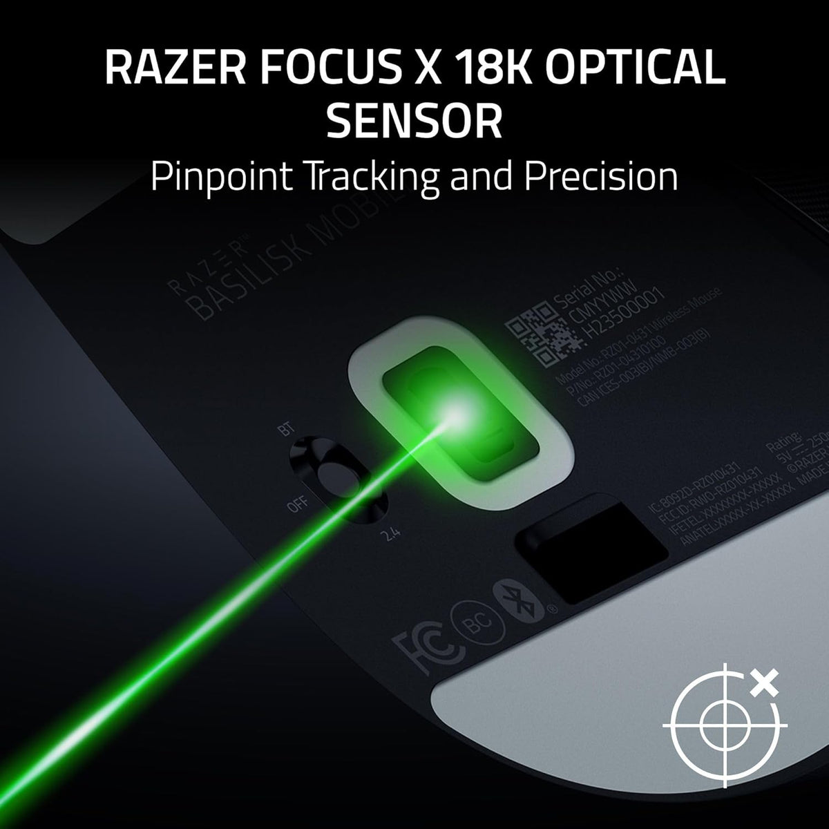 Razer - Basilisk Mobile Portable Ergonomic Wireless Gaming Mouse: 10 Programmable Controls Hyperscroll - Optical Switches Gen-3 - Long Battery Life - AI Prompt - 2.4 Ghz, Bluetooth, USB C - Serious Techies - Serious Techies, LLC