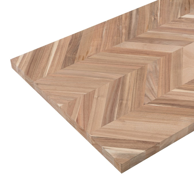 allen + roth - Unfinished 6-Ft X 39-In X 1.5-In Natural Chevron Acacia Wood Butcher Block Countertop - Serious Techies
