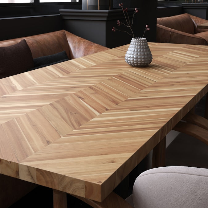 allen + roth - Unfinished 6-Ft X 39-In X 1.5-In Natural Chevron Acacia Wood Butcher Block Countertop - Serious Techies