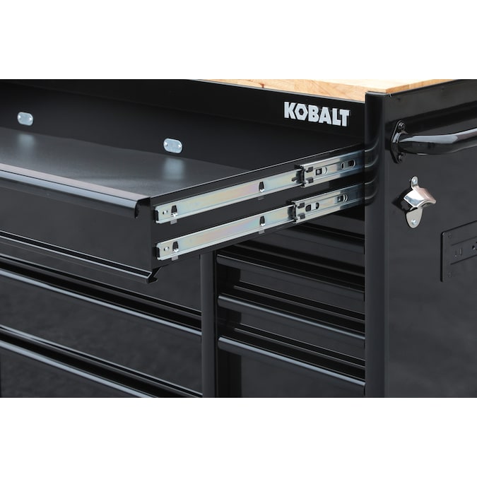 KOBALT - 59.8-In L X 42.7-In H 15 -Drawers Rolling Black Wood Work Bench - Serious Techies