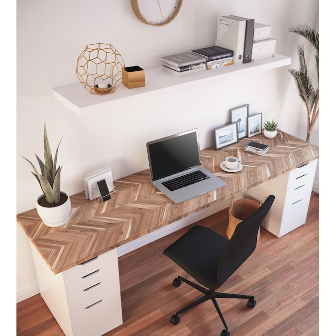 allen + roth - Unfinished 6-Ft X 39-In X 1.5-In Natural Chevron Acacia Wood Butcher Block Countertop - Serious Techies